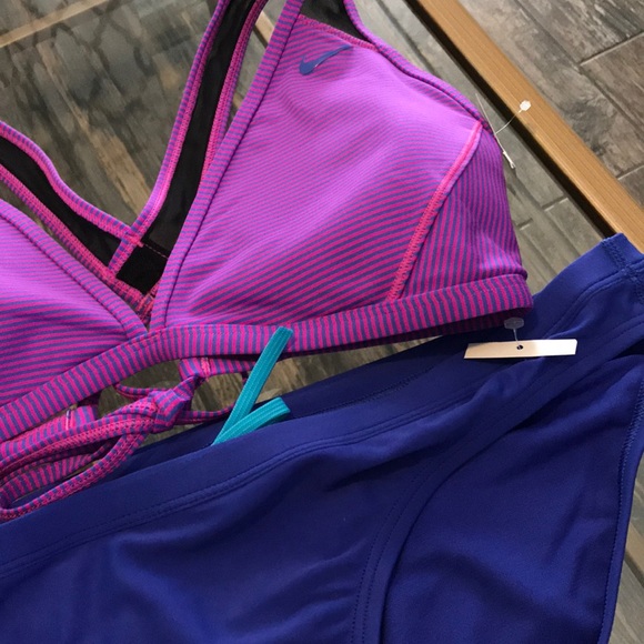 Nike Other - Nike Striped Swim Bikini Set- NWT- XL